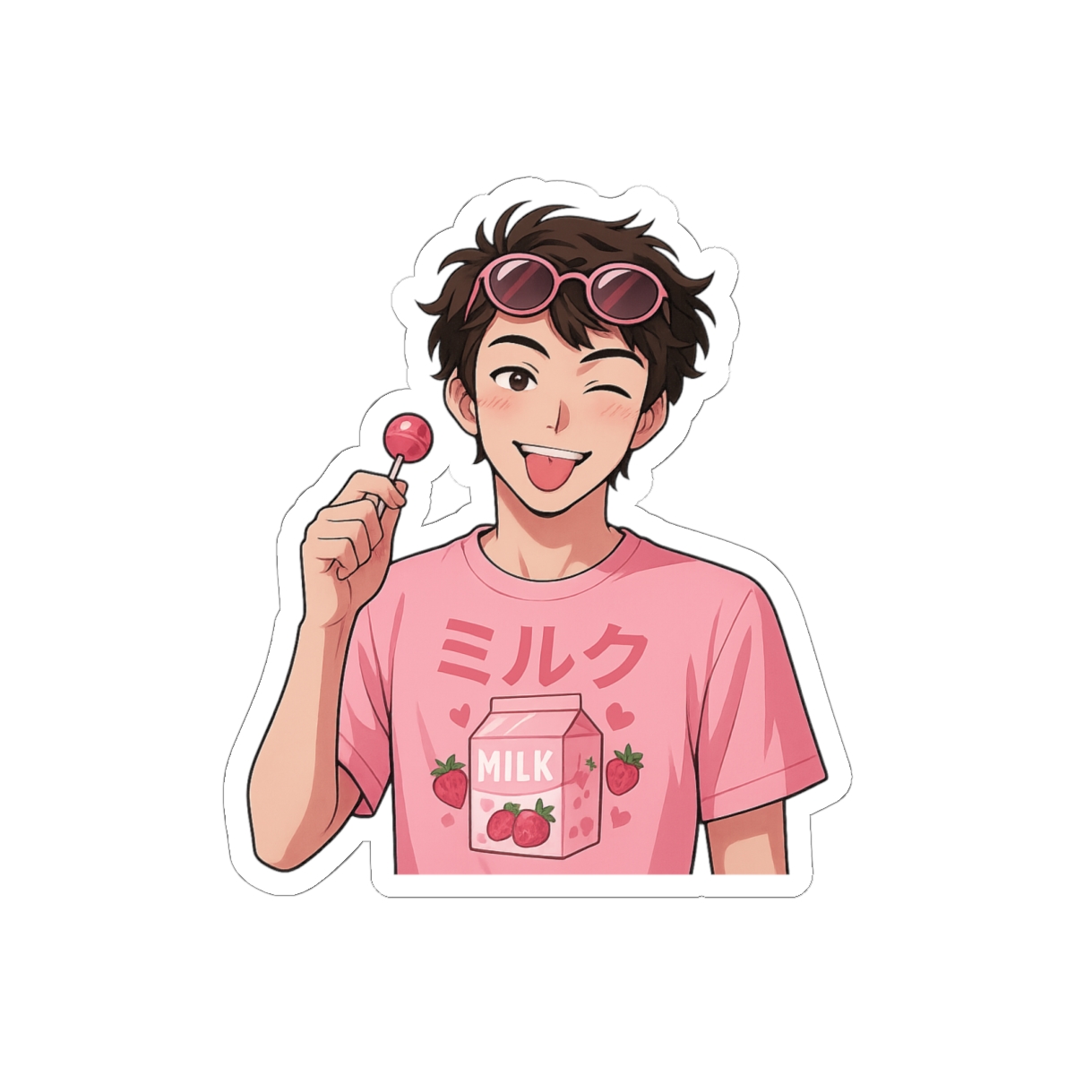 Strawberry Milk GeorgeNotFound Cute Vinyl Sticker