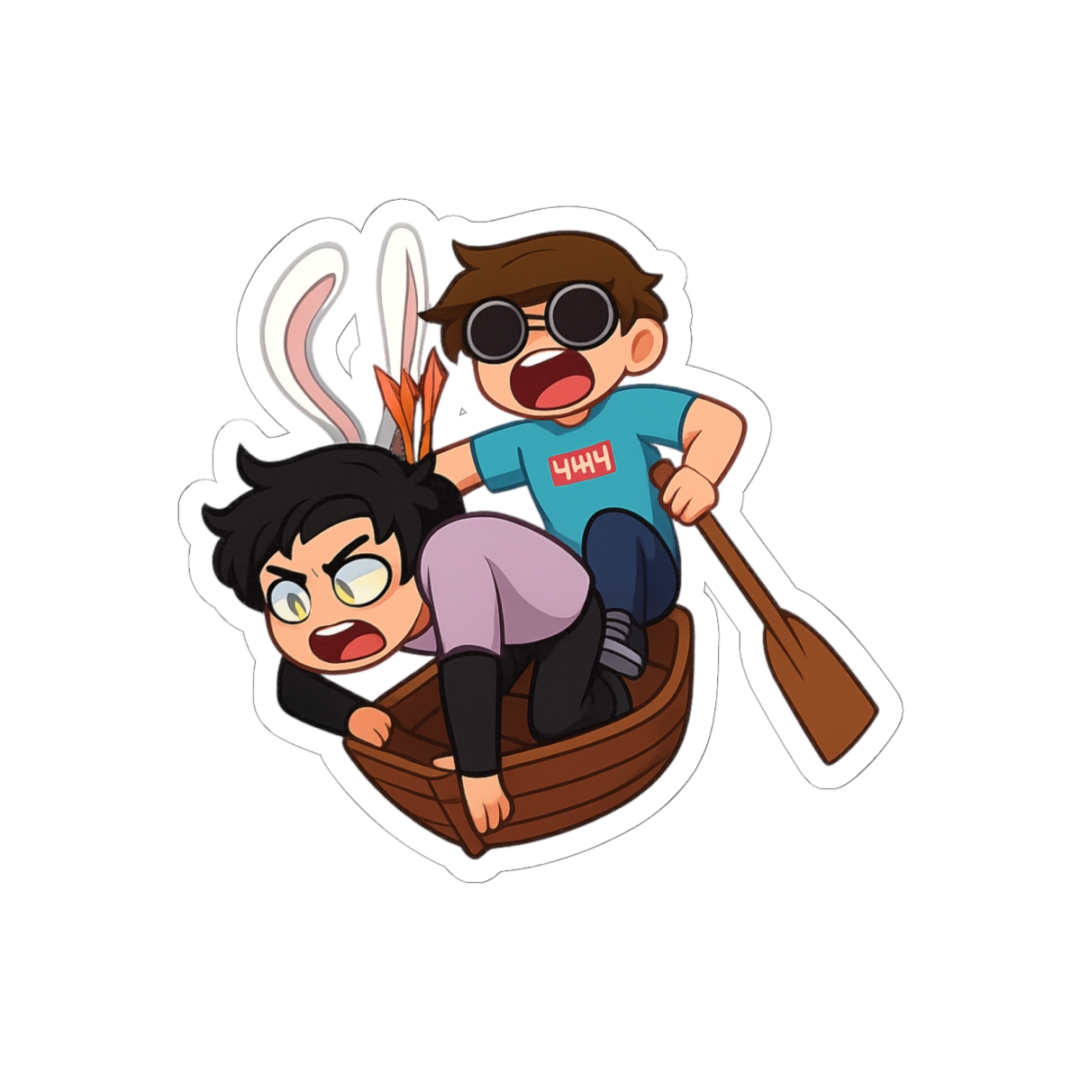 Chibi Manhunt Sapnap & GeorgeNotFound Sticker | Cute Vinyl Decal